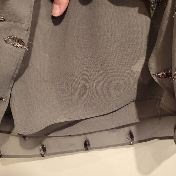 Joie Kastra Granite Diamond Print Flowy Tank Top Blouse Gray Metallic - Picture 8 of 11